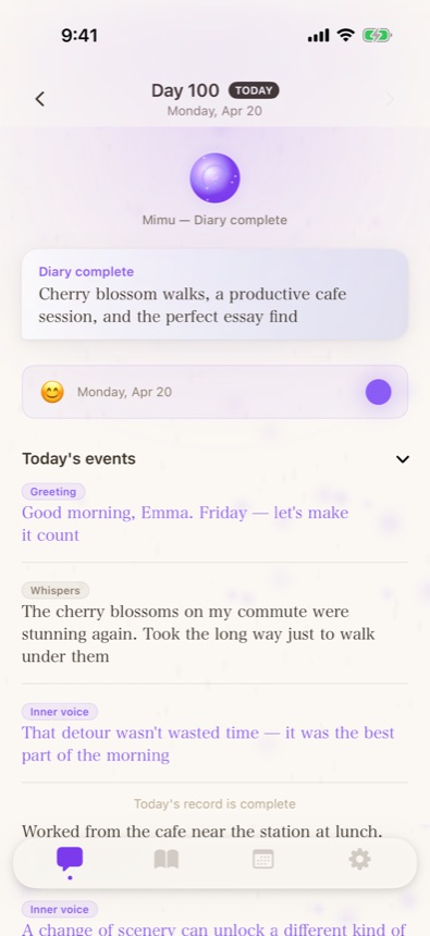 Actual Mimu app screen