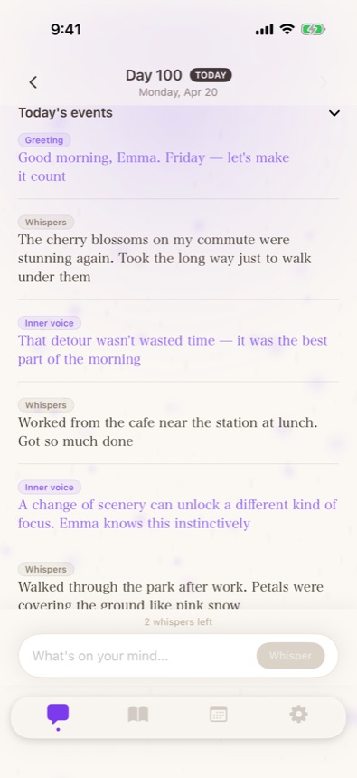 Mimu: Whispers and inner voice