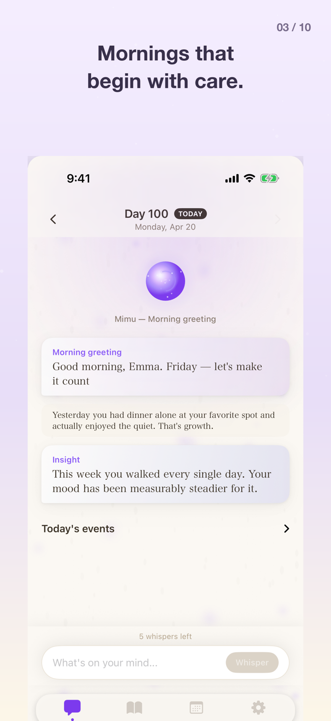 Morning greeting screen